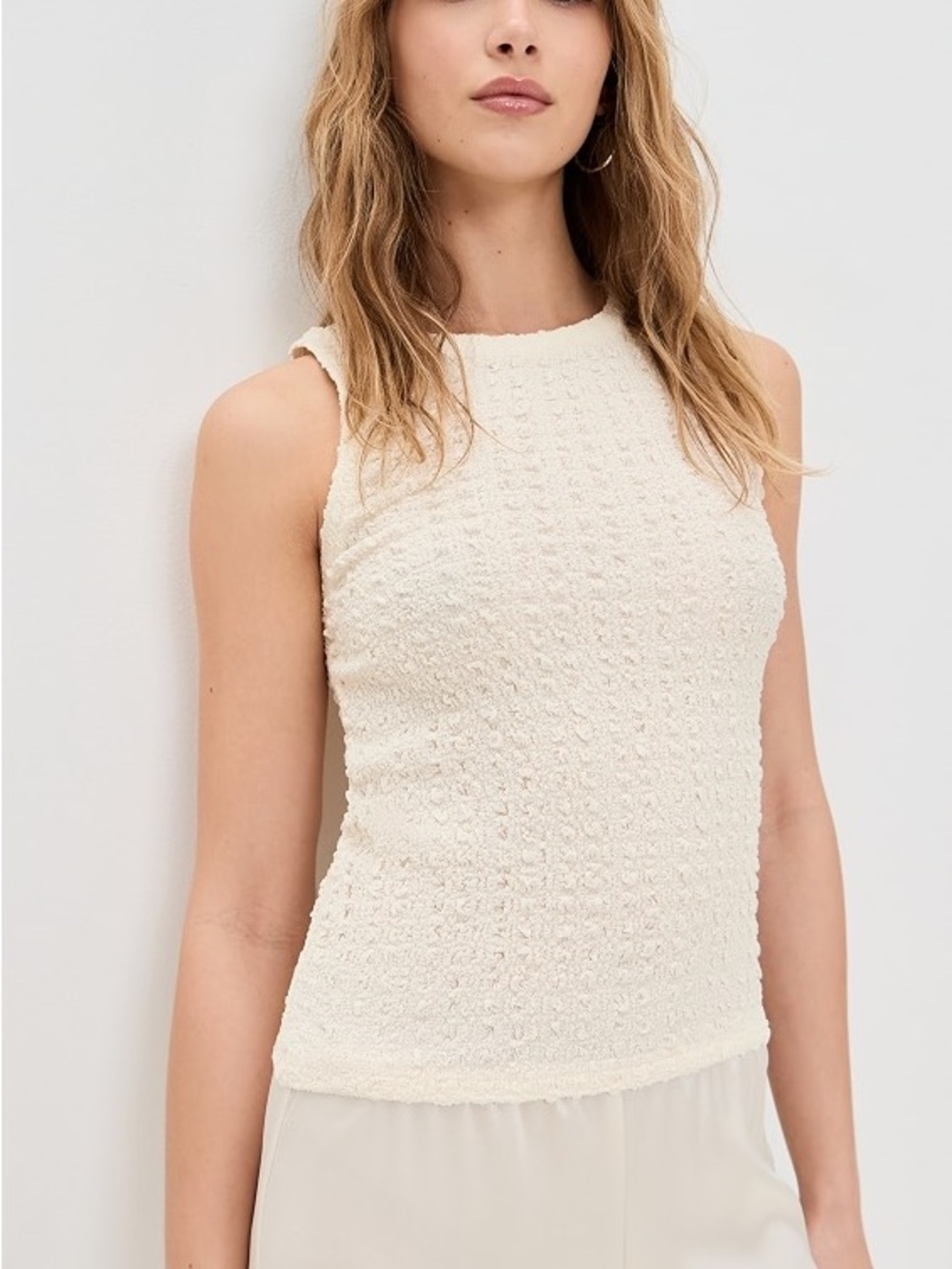 Enza Costa Puckered Sheath Tank